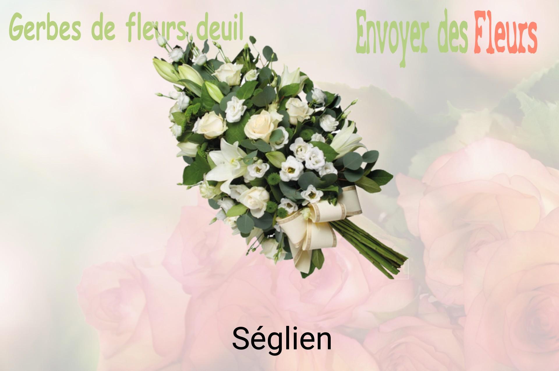 Gerbe de fleurs de deuil livrée à Séglien